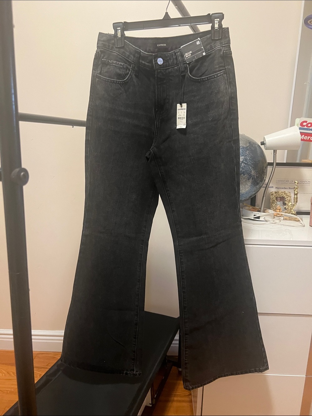 Express Black High-Rise Wide Leg Jeans